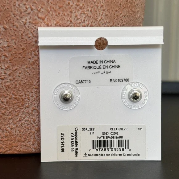 Kate Spade Silver and Crystal Stud Earrings - Picture 2 of 2
